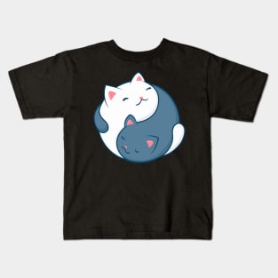 Cat Yin Yang Symbol Cat Lover Gift Kids T-Shirt